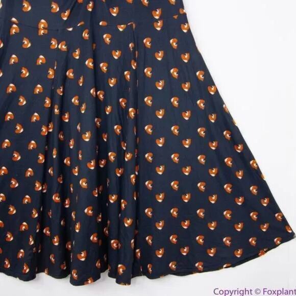 Unique Vintage Gwynnie Bee Black Fox Print Fit And Flare Dress, 0X - Picture 9 of 15